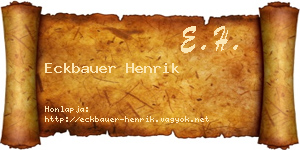 Eckbauer Henrik névjegykártya
